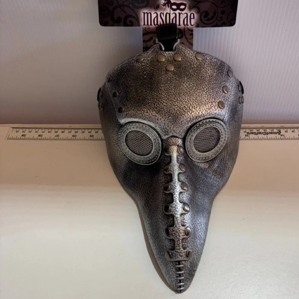 Masquerade Plague Doctor Halloween Face Mask Hard Hand Painted Adult Teen 15+